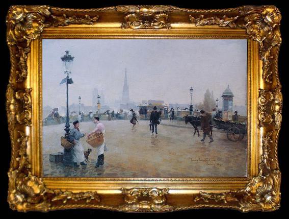 framed  Leon-Jules Lemaitre Le Pont Corneille, Rouen, ta009-2